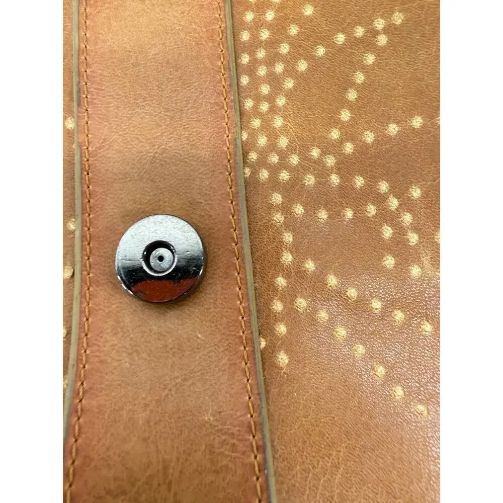 Kaela Brown Faux Leather Hobo Shoulder Bag Western Buckle Studded Swirl Purse